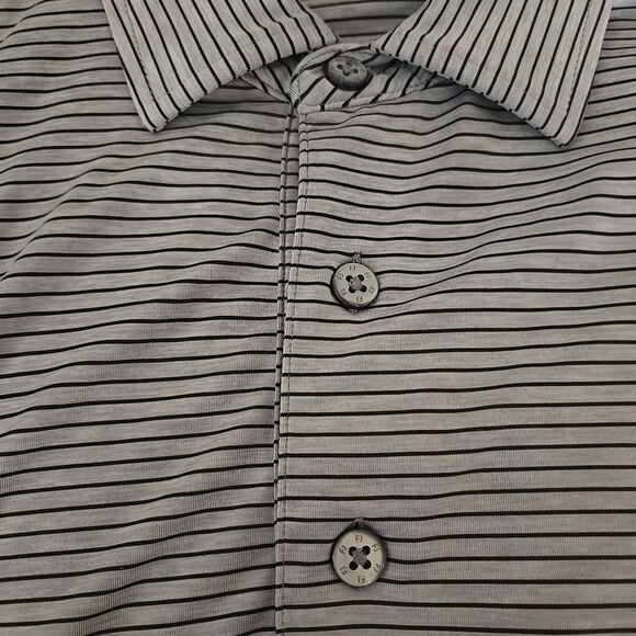FJ Foot Joy Mountain Vista Golf Polo Striped MOUNTAIN VISTA Shirt Men's Large - Picture 3 of 8